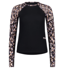T-shirt a manches longues Mons Royale Bella Merino Long Sleeve Women Rock Leopard/Black