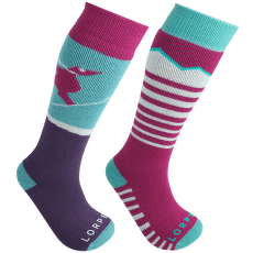 Chaussettes hauteur genou Lorpen T1 MERINO KIDS SKI 2PACK ECO 2336 BERRY