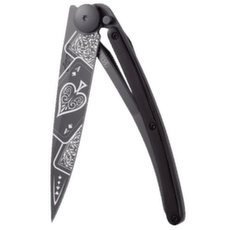 Couteau Deejo Tattoo Black ebony wood Good Luck