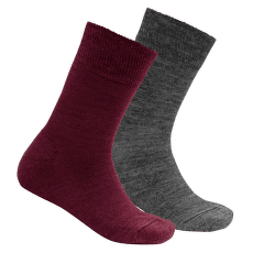 Chaussettes Devold Daily Merino Medium Sock 2pk Kid 740A BEETROOT MIX