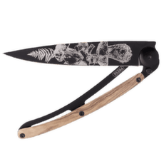 Couteau Deejo Tattoo Black olive wood Mushroom