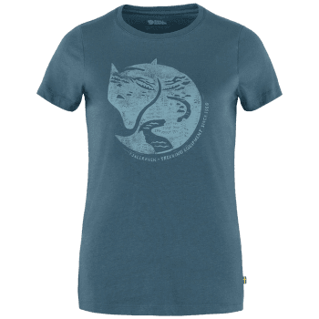 T-shirt a manches courtes Fjällräven Arctic Fox Print T-Shirt Women Indigo Blue