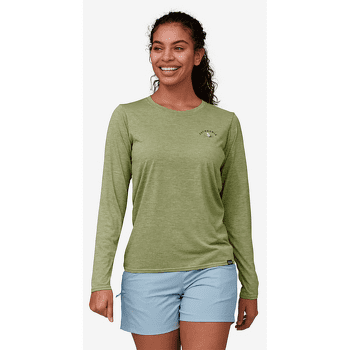 T-shirt a manches longues Patagonia Cap Cool Daily Graphic Shirt Waters Long Sleeve Women Fitz Roy Trout: Feather Grey