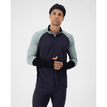T-shirt a manches longues Mons Royale Olympus Merino Half Zip Men Dew / 9 Iron / Black