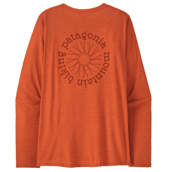 T-shirt a manches longues Patagonia Cap Cool Daily Graphic Shirt Lands Long Sleeve Women Spoke Stencil: Redtail Rust X-Dye