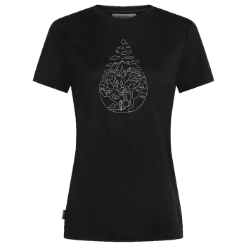 T-shirt a manches courtes Icebreaker Merino 150 Tech Lite III SS Tee Hike Path Women BLACK