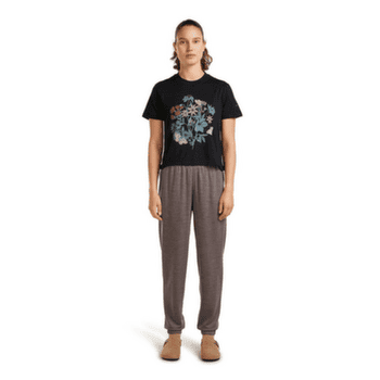 T-shirt a manches courtes Icebreaker Merino 150 Tech Lite SS Crop Tee NZ Flora Women ECRU HTHR