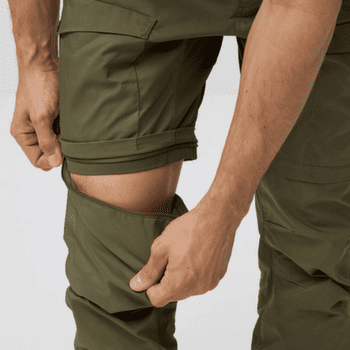 Pantalons Fjällräven ABISKO HYBRID TRAIL TROUSERS ZIP-OFF MEN Laurel Green