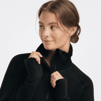 T-shirt a manches longues Aclima FleeceWool V2 Polo zip Women Jet Black