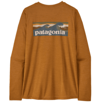 T-shirt a manches longues Patagonia Long-Sleeved Cap Cool Daily Shirt  - Boardshort Logo Women Cinnamon Brown - Dark Cinnamon Brown X-Dye