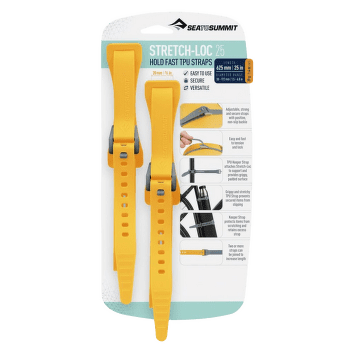 Sangle de sécurité Sea to Summit Stretch-Loc 25 - 20mm x 625mm 2 Pack Yellow (YW)