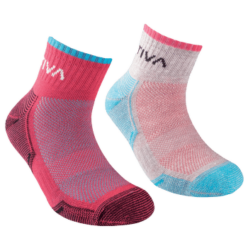 Chaussettes La Sportiva Kids Running Socks Malibu Blue/Hibiscus