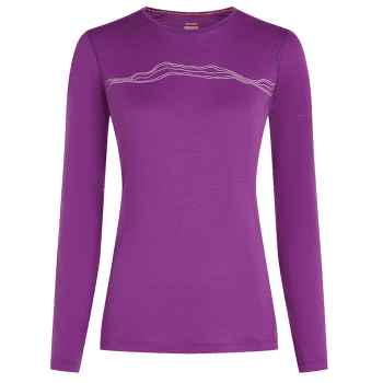 T-shirt a manches longues Icebreaker Merino 200 Oasis LS Crewe Mountain Pulse Women PASSION