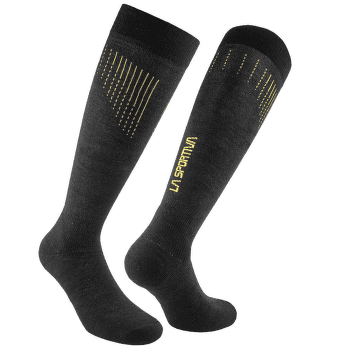 Chaussettes hauteur genou La Sportiva WOOL THERMO SOCKS Black/Yellow