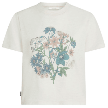 T-shirt a manches courtes Icebreaker Merino 150 Tech Lite SS Crop Tee NZ Flora Women ECRU HTHR