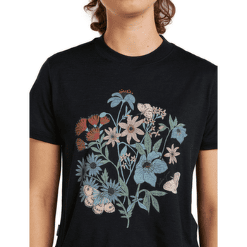 T-shirt a manches courtes Icebreaker Merino 150 Tech Lite SS Crop Tee NZ Flora Women ECRU HTHR