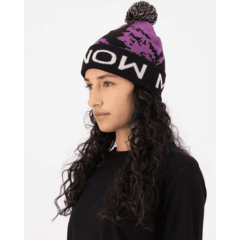 Casquettes Mons Royale Mtn Pixel Merino Pom Pom Beanie Black / White