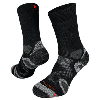 Chaussettes Northman Trekking Mid Merino Crew (TMMC) Černá/Šedá
