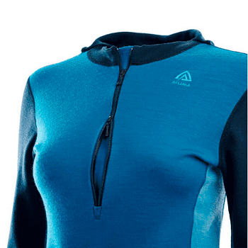 Sweat-shirt Aclima WarmWool Hood Sweater W/Zip Women Navy Blazer / Blue Sapphire / Azure Blue