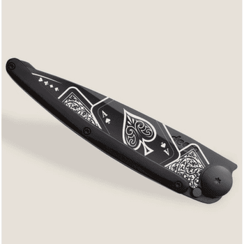 Couteau Deejo Tattoo Black ebony wood Good Luck