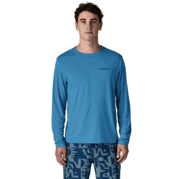 T-shirt a manches longues Patagonia LONG-SLEEVED CAP COOL DAILY SHIRT - BROADSHORT LOGO Men Shore Blue - Light Shore Blue X-Dye