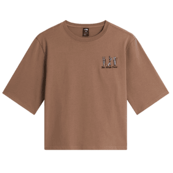 T-shirt a manches courtes The North Face SKI EMBROIDERED BOXY SHORT SLEEVE TEE-GRAPHIC WOMEN 2H9 GARNET