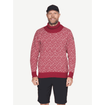 Pull Devold Svalbard Refined High Neck 207A HINDBERRY/OFFWHITE