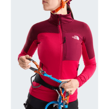 Sweat-shirt The North Face POLARTEC POWERGRID STORMCAP JACKET WOMEN S69 LALI GURAN/BURGUNDY CRUSH