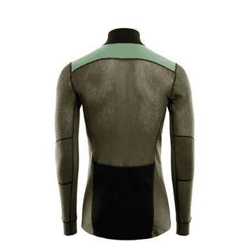 T-shirt a manches longues Aclima WoolNet Mockneck Shirt Men Jet Black / Olive Night / Dill