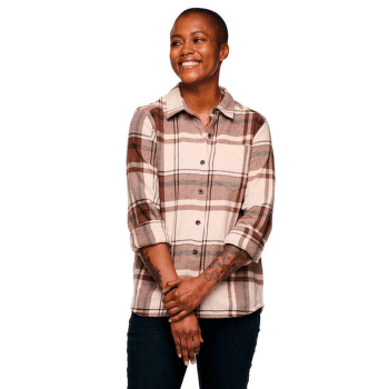Chemises a manches longues Black Diamond Project Flannel Women Chalk Pink-Walnut Plaid