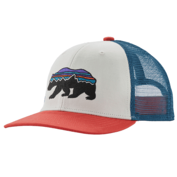 Casquette de baseball Patagonia Trucker Hat Kid Fitz Roy Bear: Birch White