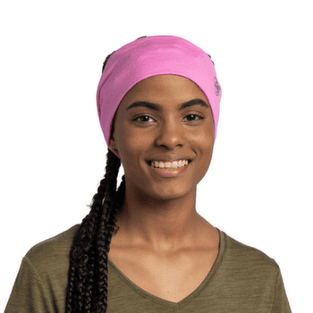 Bandeau Buff Lightweight Merino Wool Headband SOLID FLUOR FUCHSIA