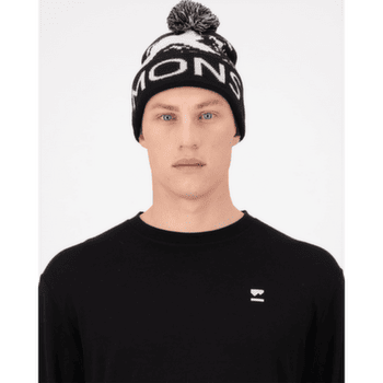 Casquettes Mons Royale Mtn Pixel Merino Pom Pom Beanie Black / White