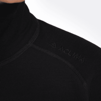 T-shirt a manches longues Aclima FleeceWool V2 Polo zip Women Jet Black