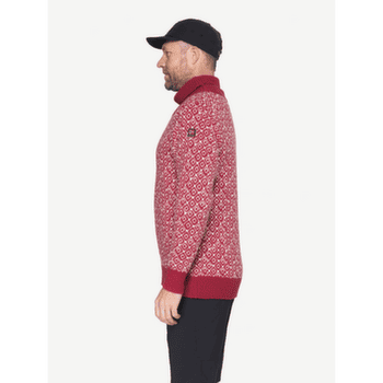 Pull Devold Svalbard Refined High Neck 207A HINDBERRY/OFFWHITE