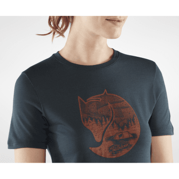 T-shirt a manches courtes Fjällräven Abisko Wool Fox SS Women Lavender Mist- Dark Navy