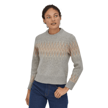 Pull Patagonia Recycled Wool Crewneck Sweater Women Chevron Cable: Natural
