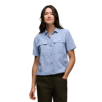 Chemises a manches courtes Black Diamond Scenic Route SS Shirt Women Moonstone-Chalk