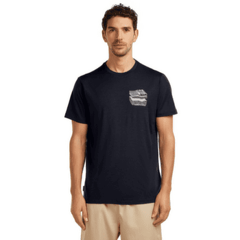 T-shirt a manches courtes Icebreaker Merino 150 Tech Lite SS Tee Evolving Layers Men Midnight Navy