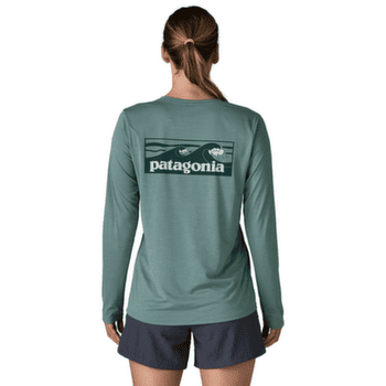 T-shirt a manches longues Patagonia Long-Sleeved Cap Cool Daily Shirt  - Boardshort Logo Women Blue Sage - Light Blue Sage X-Dye