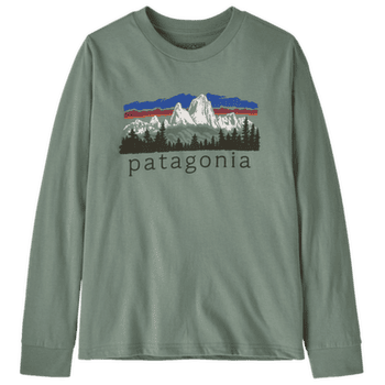 T-shirt a manches longues Patagonia Long-Sleeved Graphic T-Shirt Kids Fitz Roy Foothills: Cover Green