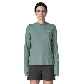 T-shirt a manches longues Patagonia Cap Cool Sun Hoody Peak Visions Women Nouveau Green - Blue Sage X-Dye
