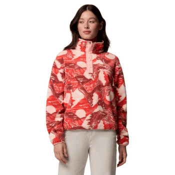 Sweat-shirt Columbia Helvetia™ II Printed Cropped Half Snap Women Poppy Red, Sunscape 606