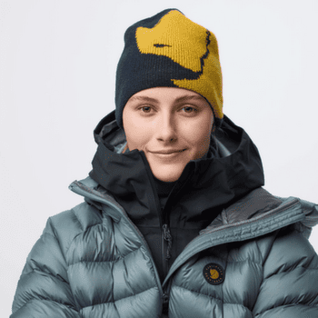 Casquettes Fjällräven Bergtagen Jacquard Beanie Dark Navy-Mustard Yellow