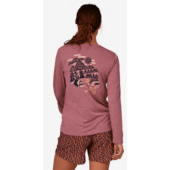 T-shirt a manches longues Patagonia Cap Cool Daily Graphic Shirt Lands Long Sleeve Women Spoke Stencil: Redtail Rust X-Dye