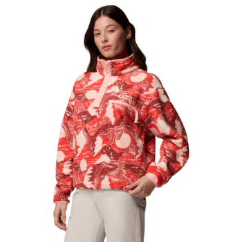 Sweat-shirt Columbia Helvetia™ II Printed Cropped Half Snap Women Poppy Red, Sunscape 606