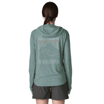 T-shirt a manches longues Patagonia Cap Cool Sun Hoody Peak Visions Women Nouveau Green - Blue Sage X-Dye