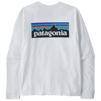 T-shirt a manches longues Patagonia Long-Sleeved P-6 Logo Responsibili-Tee Men Fiber White