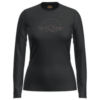 T-shirt a manches longues Icebreaker Merino 200 Oasis LS Crewe Sunrise Summit Women BLACK