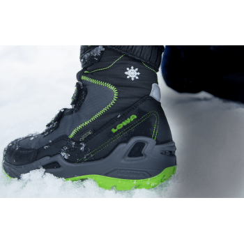 Chaussures Lowa Milo GTX HI Kids schwarz/türkis